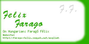felix farago business card