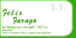 felix farago business card